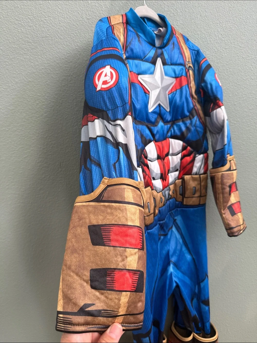 Kids Marvel Captain America Avengers Sz 5/6Y Blue Captain Star Superhero Costume - Picture 4 of 8